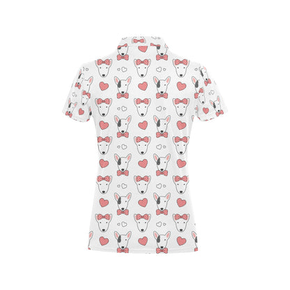 Bull Terriers Pattern Print Design 08 Women's Polo Shirt