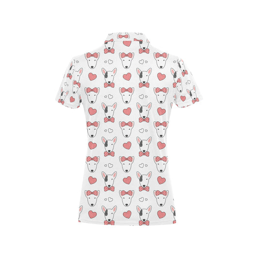 Bull Terriers Pattern Print Design 08 Women's Polo Shirt