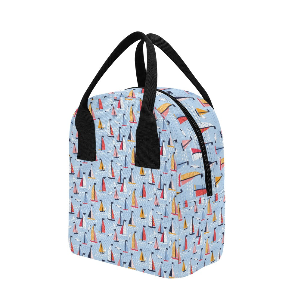 Sailboat Print Design LKS304 Insulated Lunch Bag