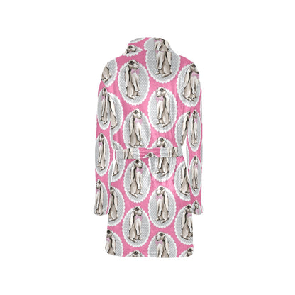 Rabbit Pattern Print Design RB019 Women's Fleece Robe