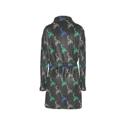 Motocross Pattern Print Design 02 Women's Fleece Robe