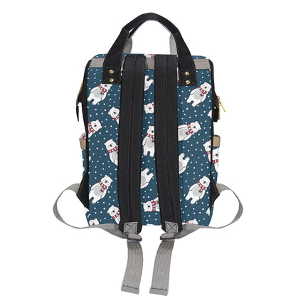 Polar Bear Pattern Print Design PB05 Diaper Bag Backpack