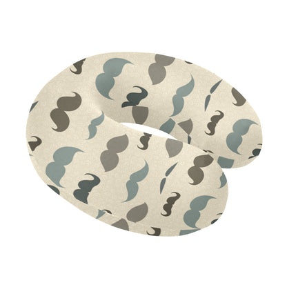 Mustache Pattern Print Design A01 U-Shaped Travel Neck Pillow