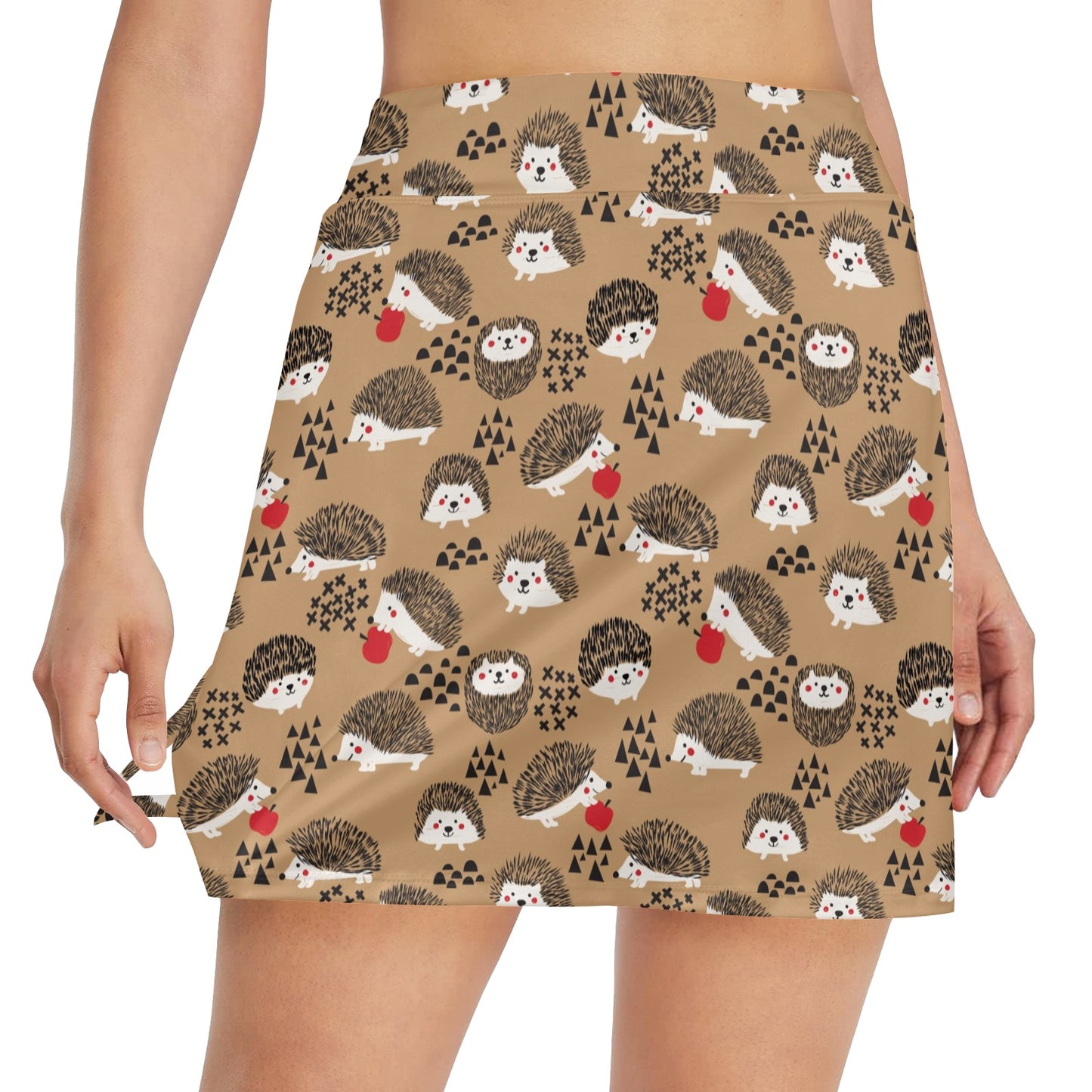 Hedgehog Print Design LKS403 17" Golf & Pickleball Skort with Pockets