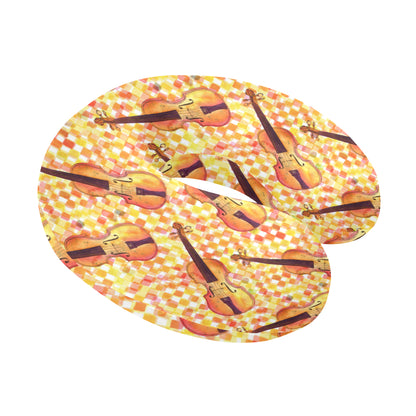 Violin Pattern Print Design 03 U-Shaped Travel Neck Pillow