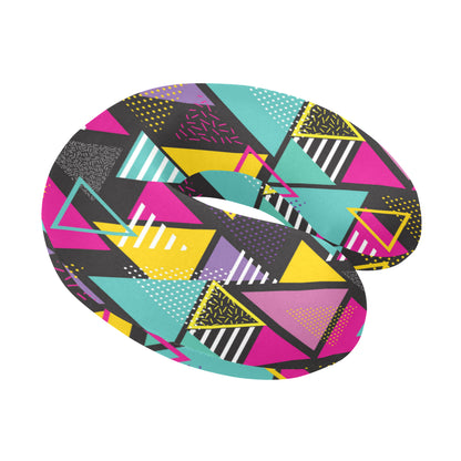 Geometric Colorful Pattern Print Design 02 U-Shaped Travel Neck Pillow
