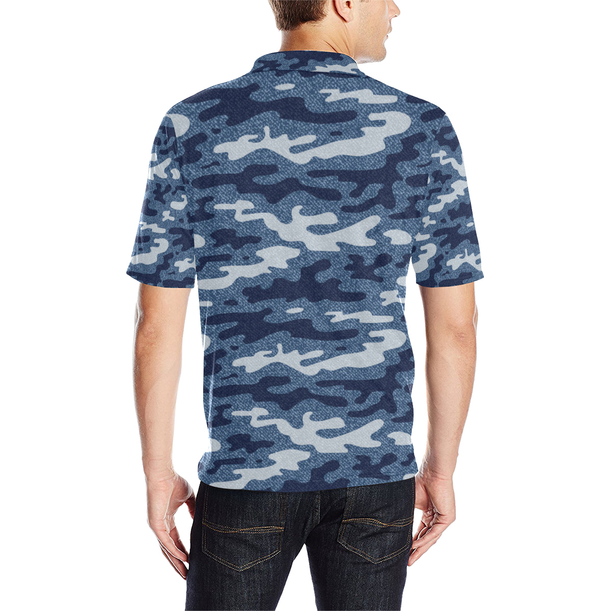 Jean Camouflage Pattern Print Design 05 Men Polo Shirt