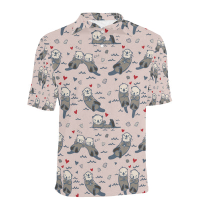 Sea Otter Pattern Print Design 02 Men Polo Shirt