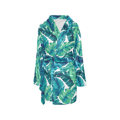 Brightness Tropical Palm Leaves Women's Fleece Robe