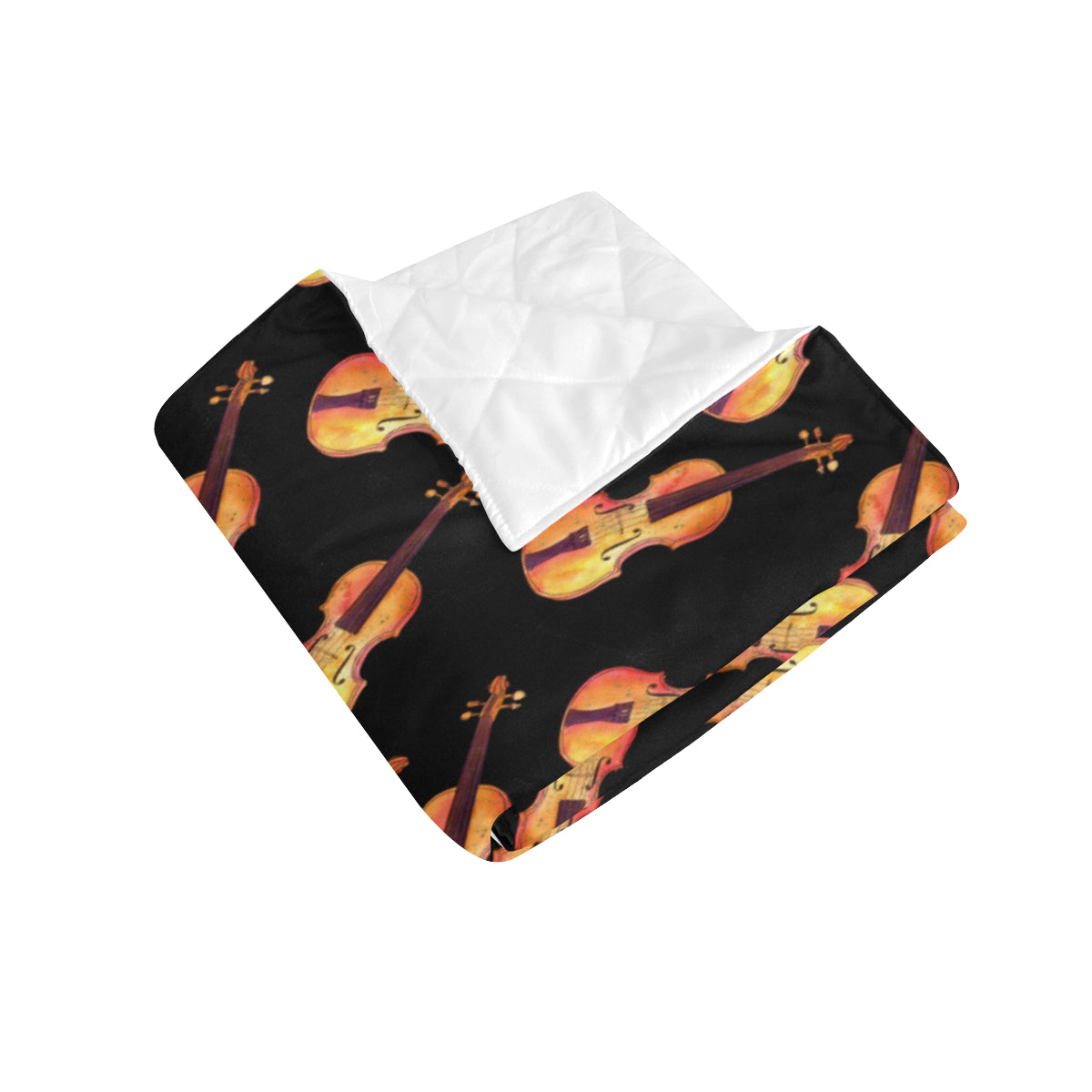 Violin Pattern Print Design 04 Premium Quilt