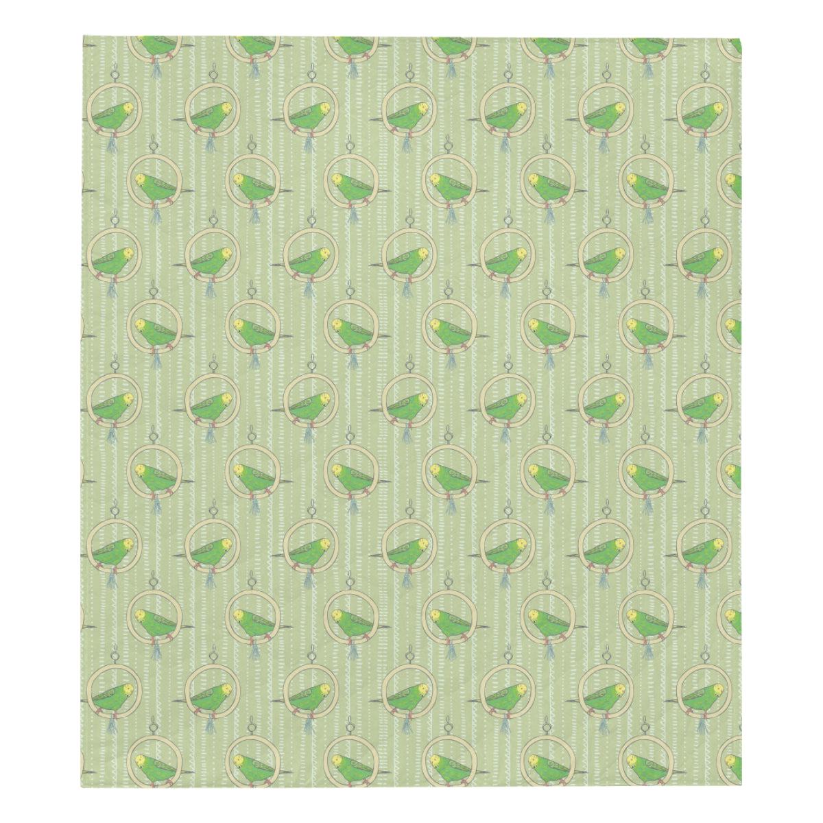 Budgerigar Pattern Print Design 02 Premium Quilt