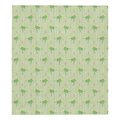 Budgerigar Pattern Print Design 02 Premium Quilt