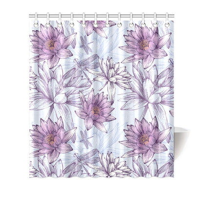 Water Lily Pattern Print Design WL01 Shower Curtain