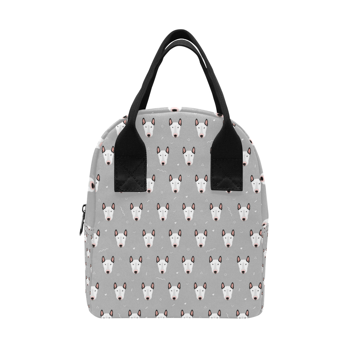 Bull Terrier Head Print Pattern Insulated Lunch Bag