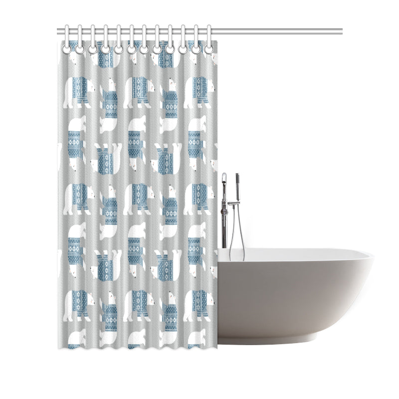 Polar Bear Pattern Print Design A03 Shower Curtain
