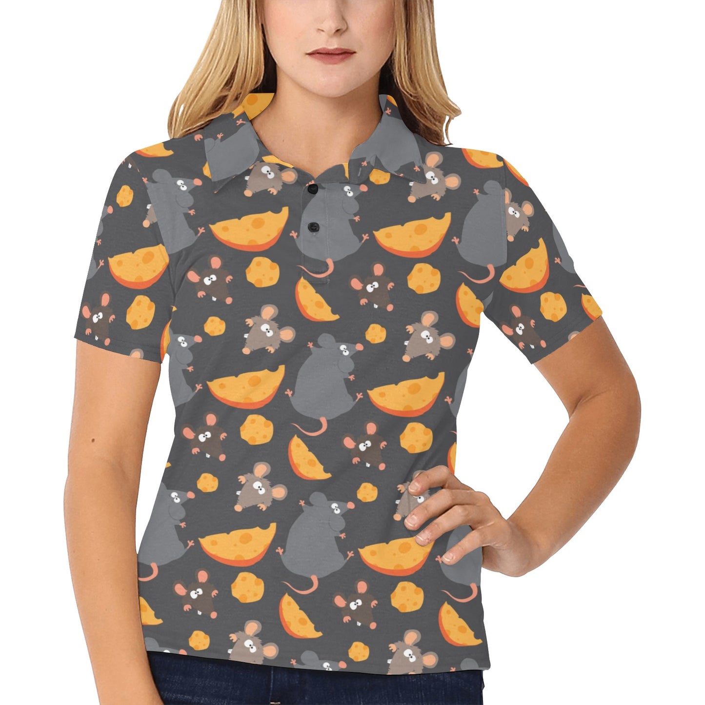 Rat Pattern Print Design 04 Women's Polo Shirt