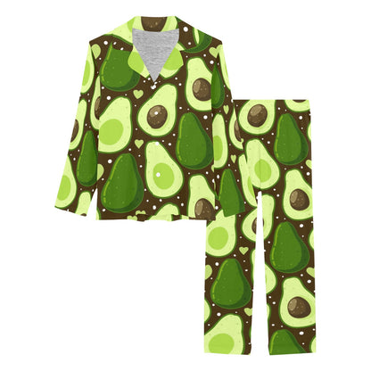 Avocado Pattern Print Design AC04 Women's Long Pajama Set