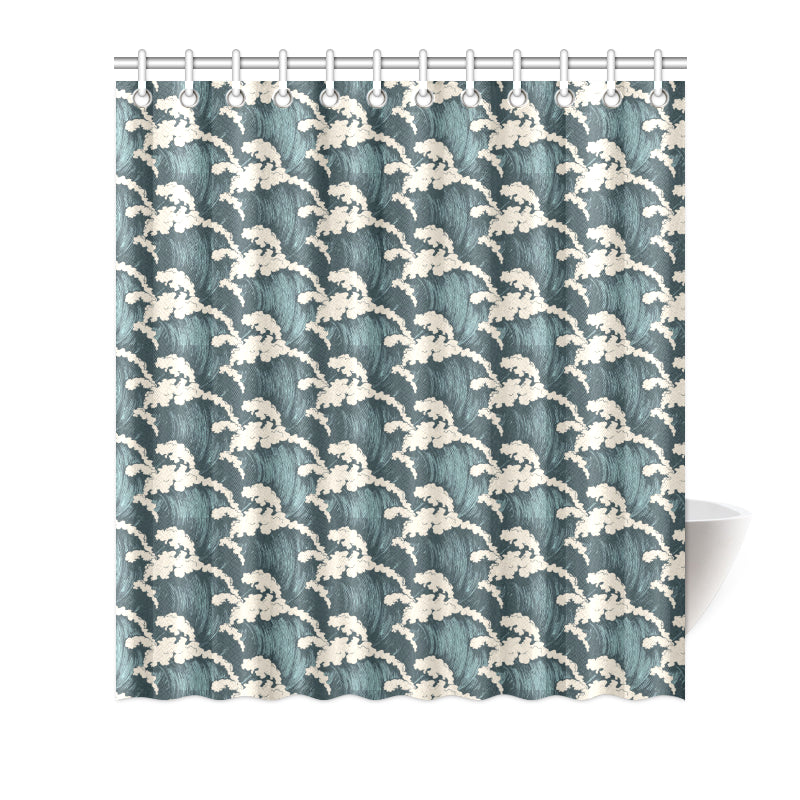 Wave Art Print Shower Curtain