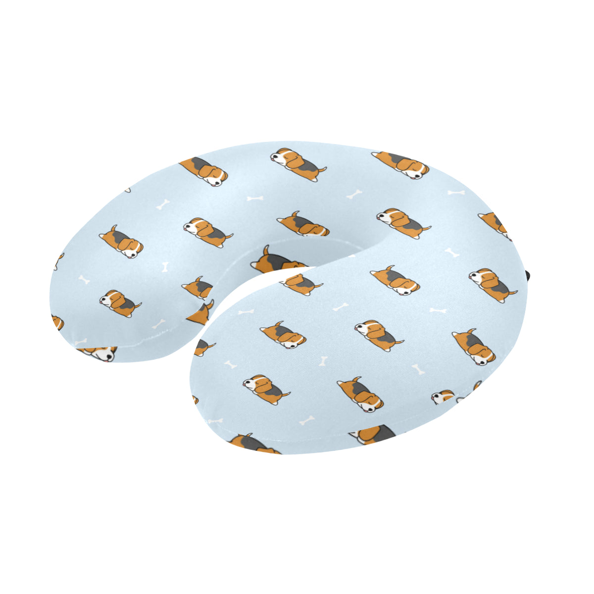 Beagle Pattern Print Design 06 U-Shaped Travel Neck Pillow