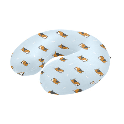 Beagle Pattern Print Design 06 U-Shaped Travel Neck Pillow