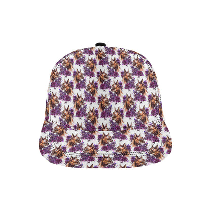 Chihuahua Purple Floral Snapback Cap