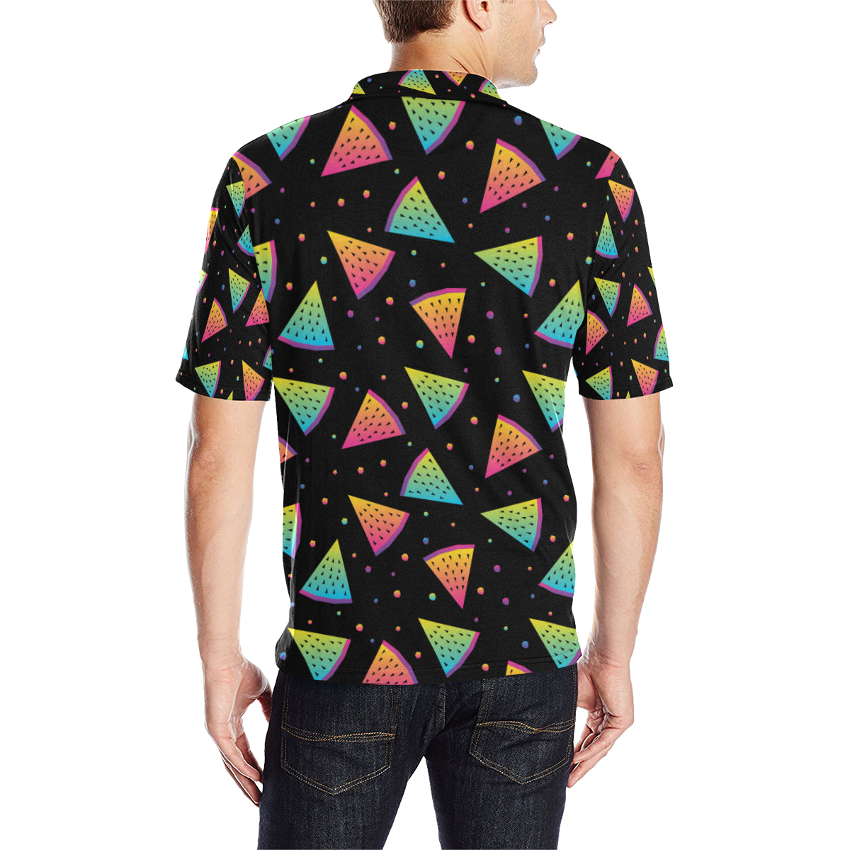 Rainbow Watermelon Pattern Print Design A04 Men Polo Shirt