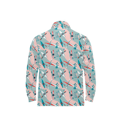 Kayak Pattern Print Design 05 Long Sleeve Polo Shirt For Men's