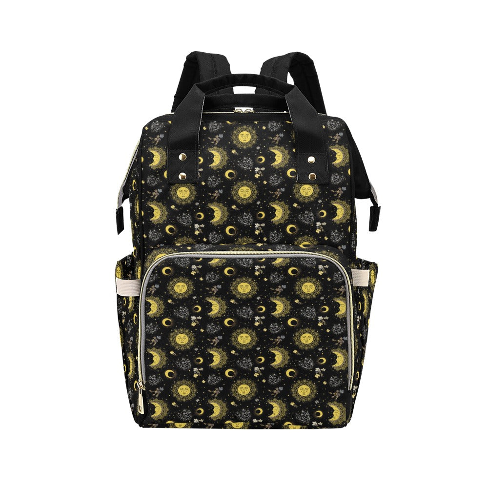Sun Moon Print Design LKS301 Diaper Bag Backpack