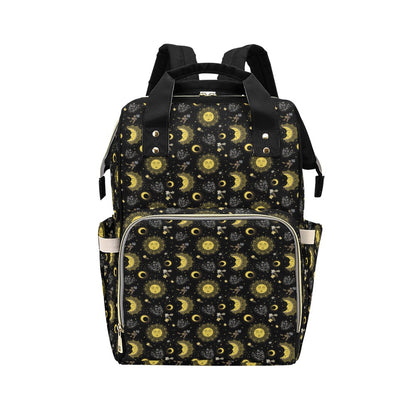 Sun Moon Print Design LKS301 Diaper Bag Backpack