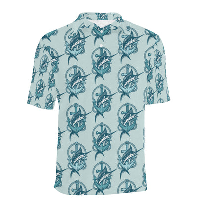 Swordfish Pattern Print Design 03 Men Polo Shirt
