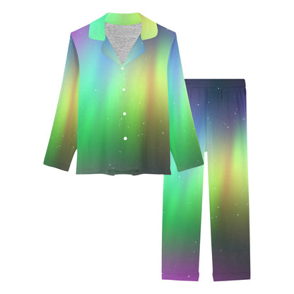 Aurora Borealis Pattern Print Design 03 Women's Long Pajama Set