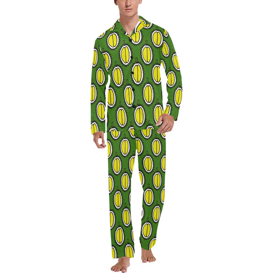 Durian Pattern Print Design DR01 Men's Long Pajama Set