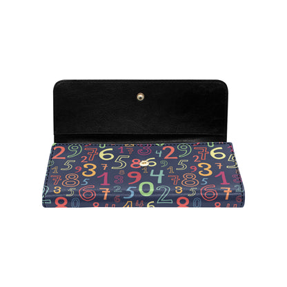 Number Pattern Print Design A01 Women's Trifold Wallet