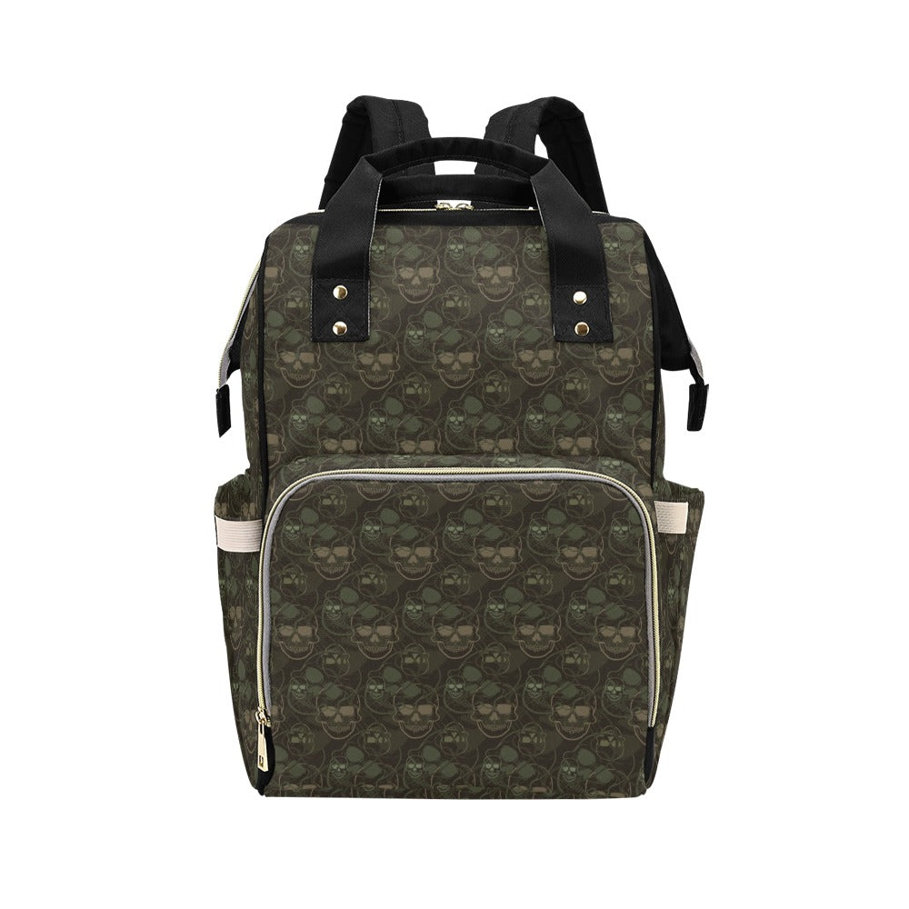 Skull Camo Style Print Design LKS308 Diaper Bag Backpack