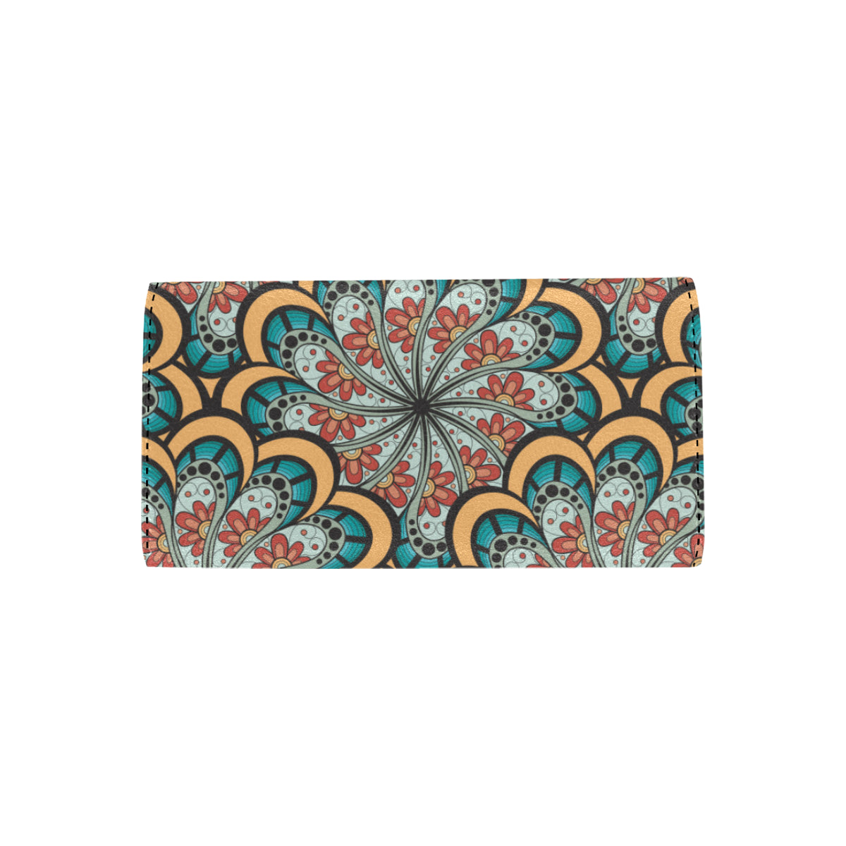 Mandala Pattern Print Design 01 Women's Trifold Wallet