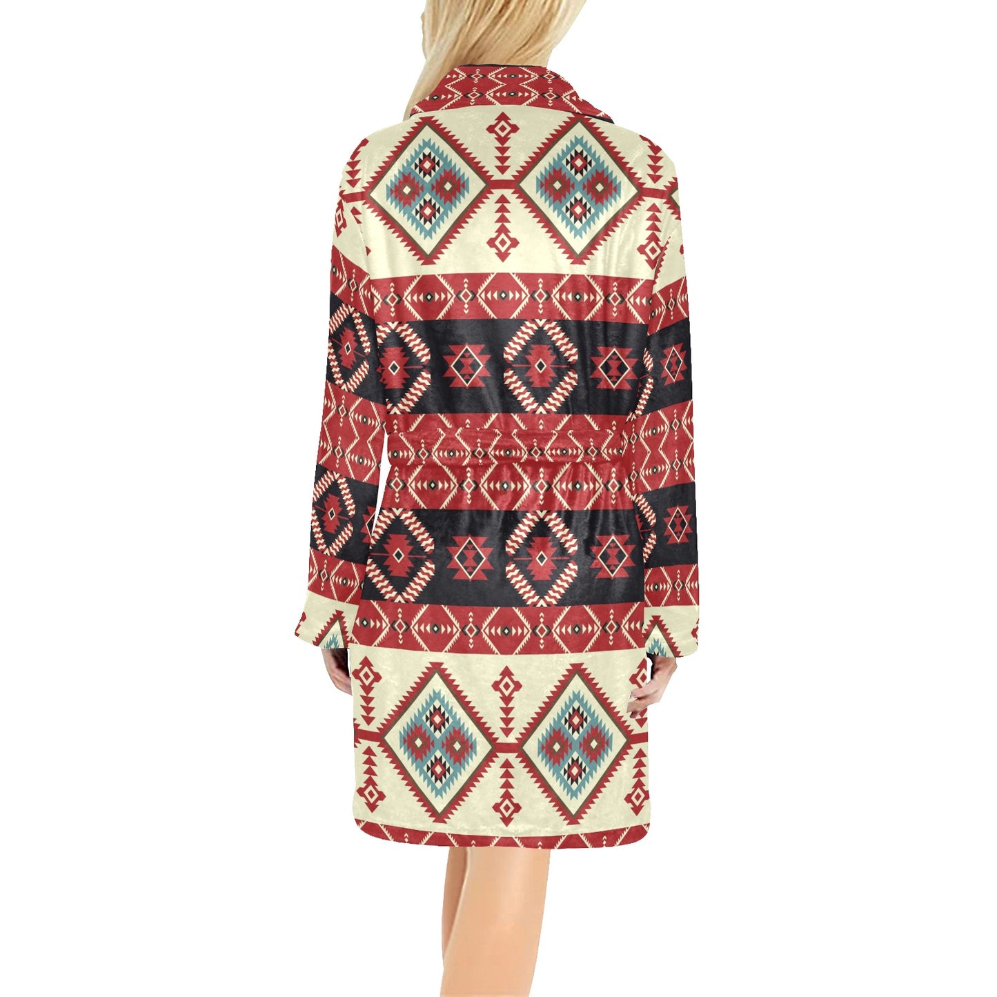 Navajo Pattern Print Design A05 Women's Fleece Robe