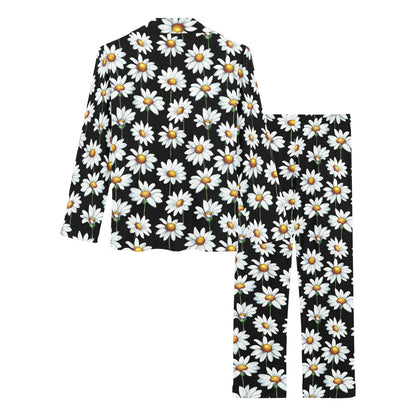 Daisy Print Pattern Women's Long Pajama Set