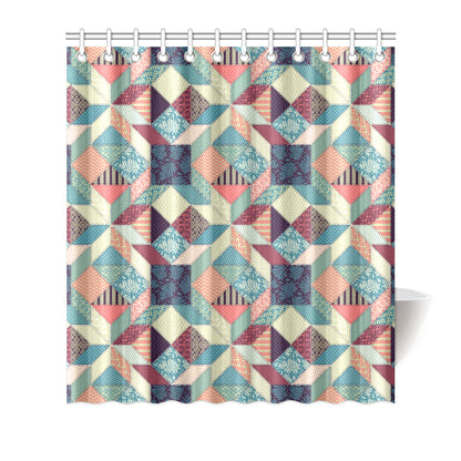 Patchwork Pattern Print Design 02 Shower Curtain