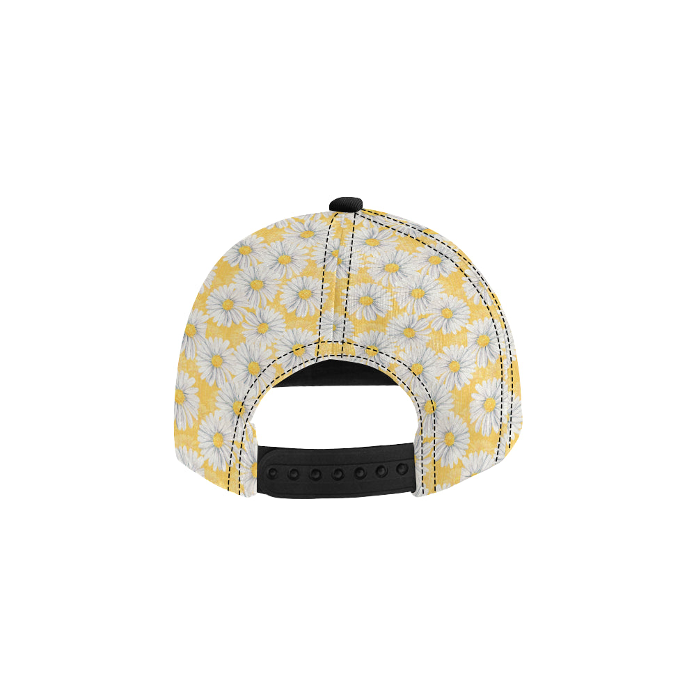 Daisy Yellow Watercolor Print Pattern Snapback Cap