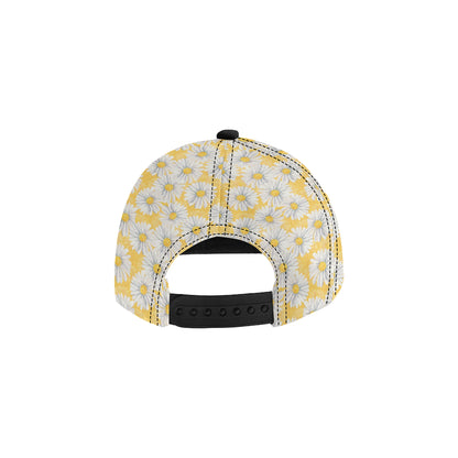 Daisy Yellow Watercolor Print Pattern Snapback Cap