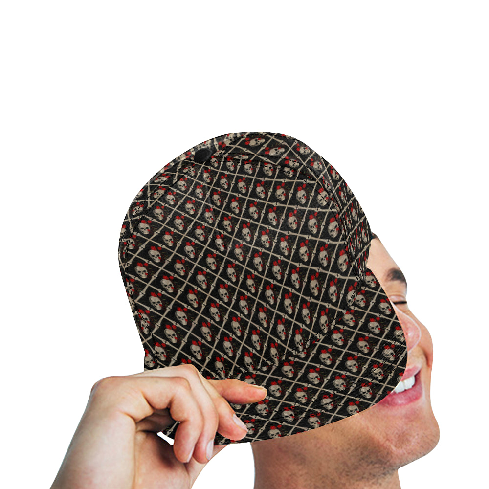 Skull Roses Bone Design Themed Print Snapback Cap