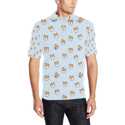 Shiba Inu Print Design LKS3012 Men Polo Shirt