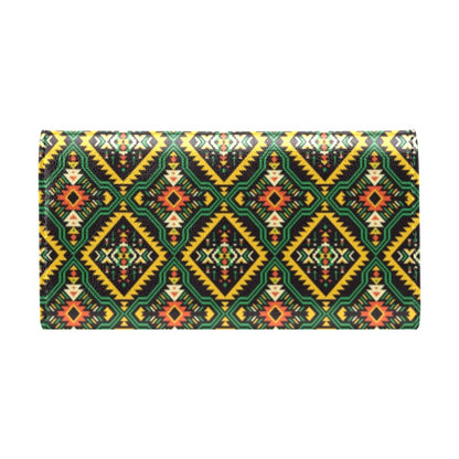 Kente Green Design African Print Women's Trifold Wallet