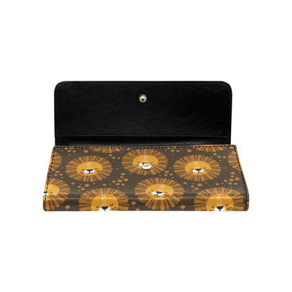 Lion Cartoon Pattern Print Design 01 Women's Trifold Wallet