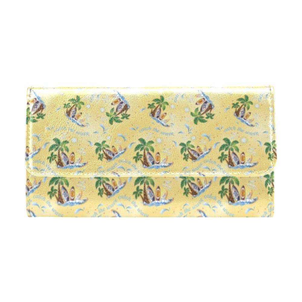 Surf Catch the Wave Design Women's Trifold Wallet