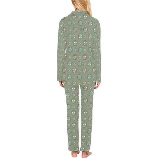 Zombie Print Design LKS301 Women's Long Pajama Set