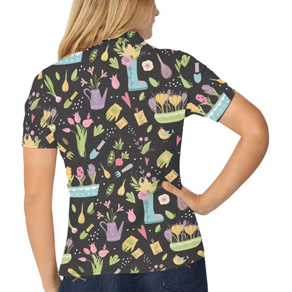Gardening Pattern Print Design G03 Women's Polo Shirt