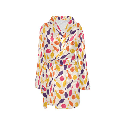 Bowling Pattern Print Design 06 Women's Fleece Robe
