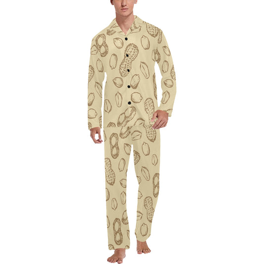 Peanut Pattern Print Design A02 Men's Long Pajama Set