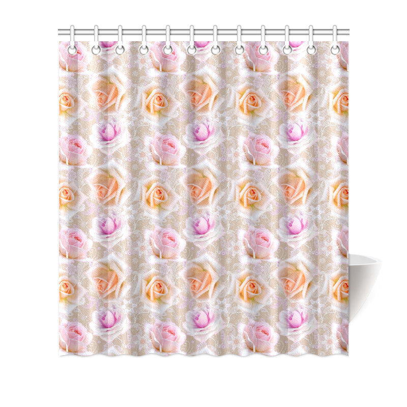 Rose Pattern Print Design RO011 Shower Curtain
